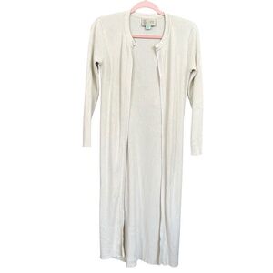 SaturdaySunday By Anthropologie Cream Ribbed Knit Longline Duster Cardigan Sz XS